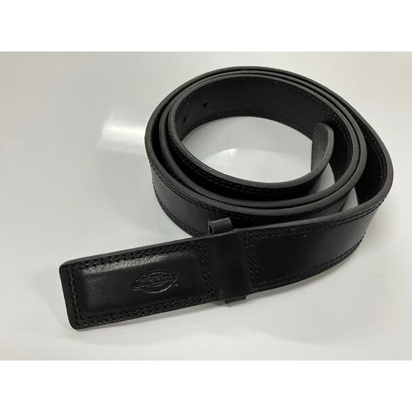 New No Tags Dickies Black Coated Leather Belt 2X - 46-48 Anchor Buckle Closure - Picture 1 of 9
